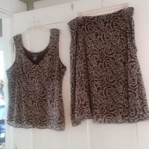 George Brown/White Summer Skirt Set